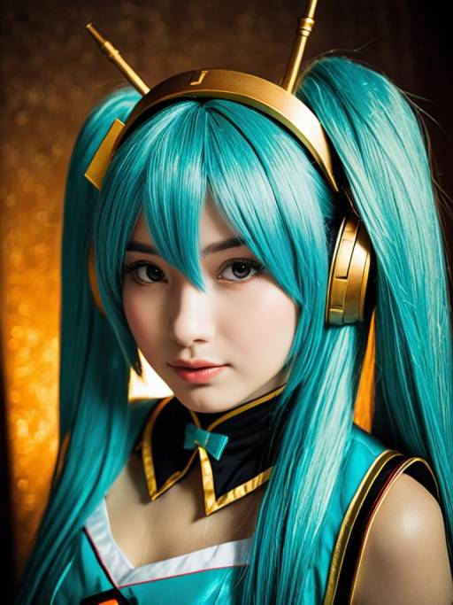 Woman Cosplaying Hatsune Miku