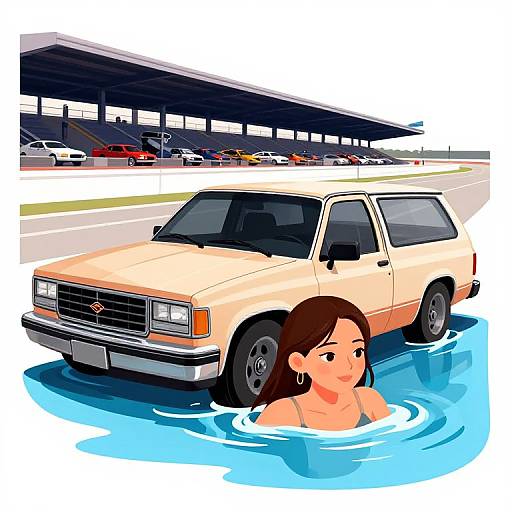 Drowning Girl at 1987 Race Track