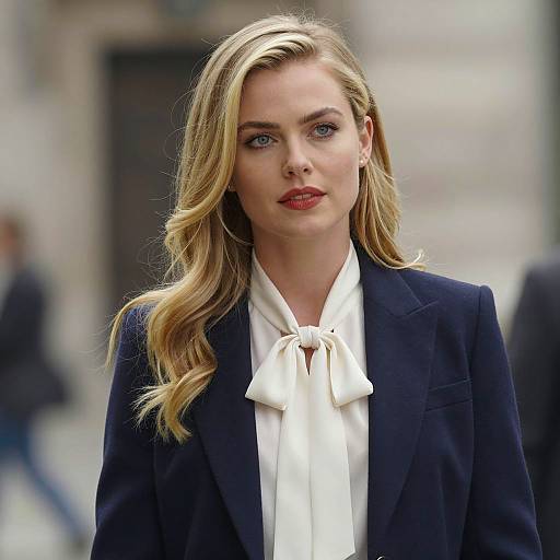 Photorealistic Portrait of Confident Blonde Woman