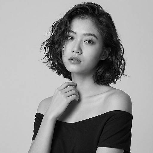 Black-and-White Portrait of Woman