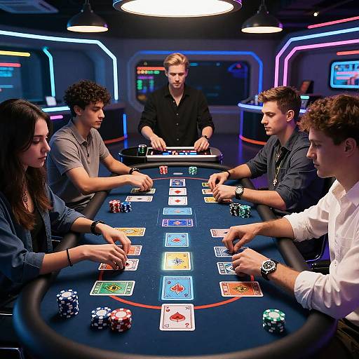 Futuristic Cyberpunk Gambling Arena