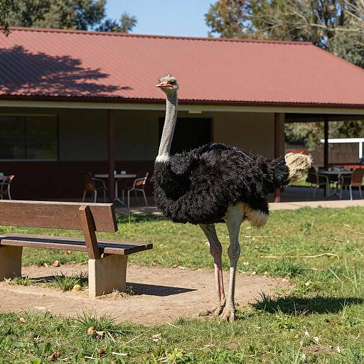 Sunny Outdoor Scene with Ostrich