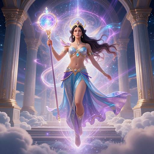 Celestial Goddess in Temple