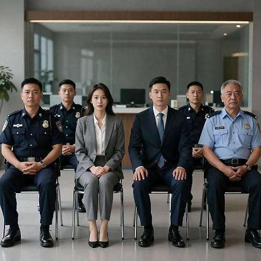 Business Meeting in Modern Dimly Lit Room