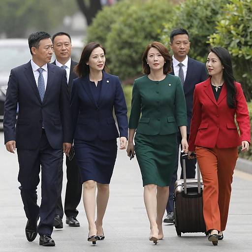 Business Professionals Walking Outdoors