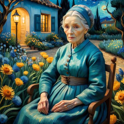 Van Gogh-Inspired Serene Garden Portrait Van Gogh-Inspired Serene Garden Portrait