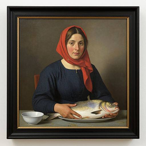 Woman with Fish Portrait