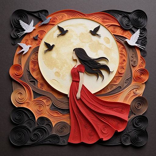 Mystical Paper Quilling Moonlight
