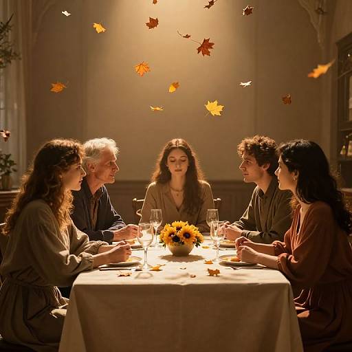 Ethereal Gathering in Autumn Glow