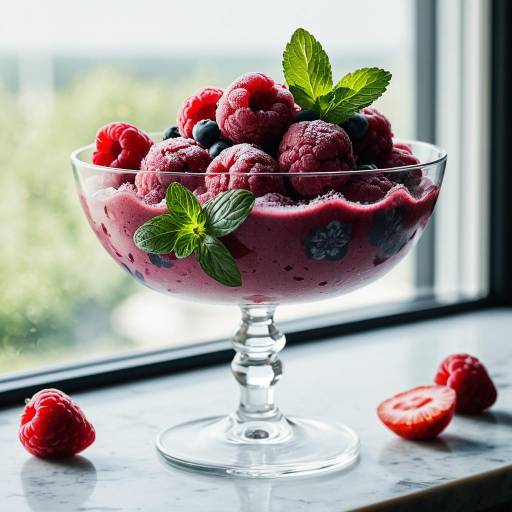 Cinematic Berry Sorbet in Air