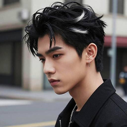 Trendy Young Man with Frosted Tips