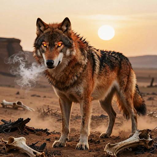Crimson Fenrir in Scorched Desert