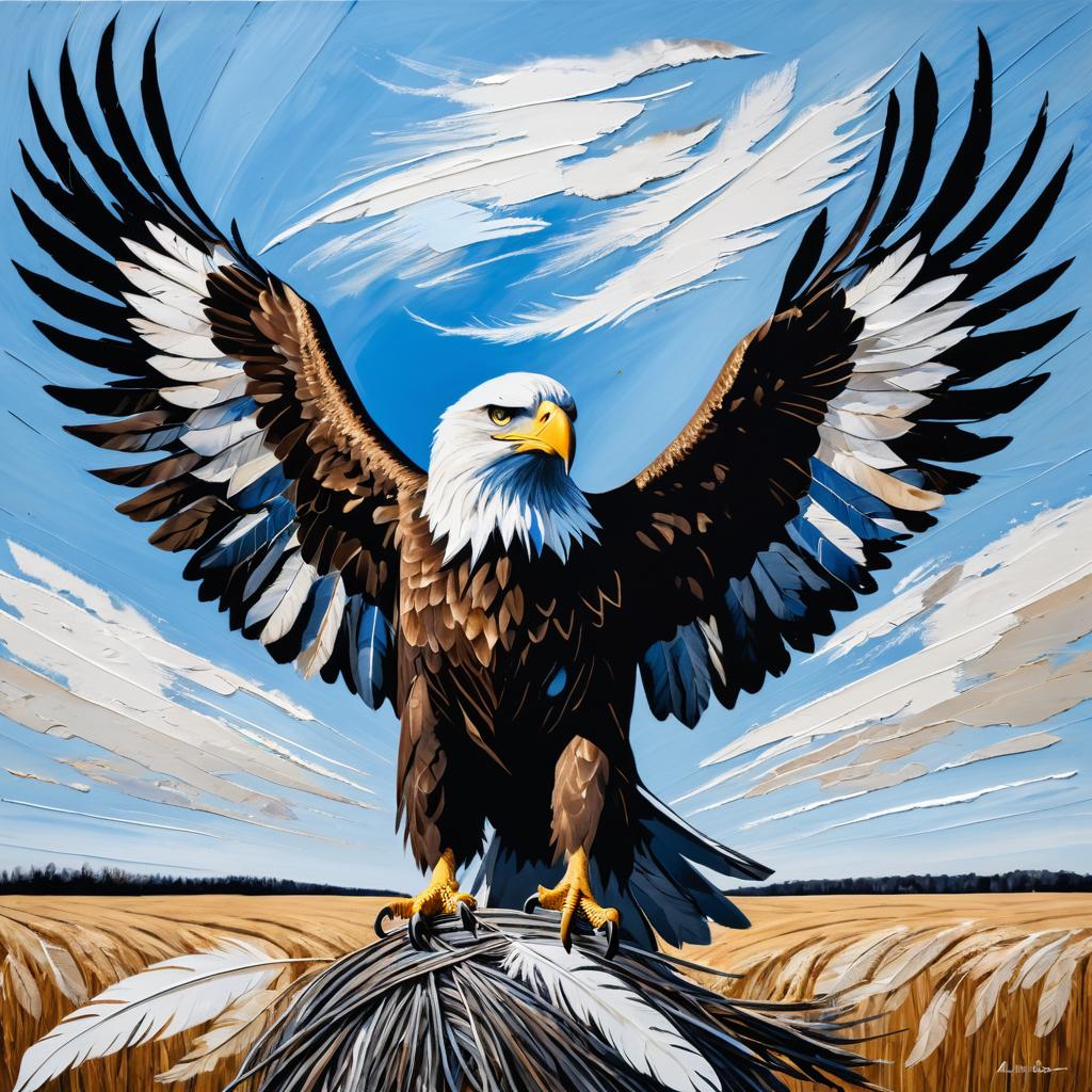 Majestic Eagle in Kiefer's Style