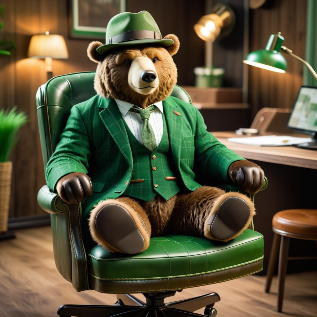 Surreal Office Bear in Fedora