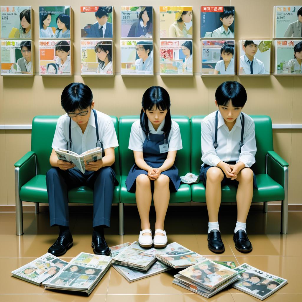 Siblings in a Somber Hospital Scene