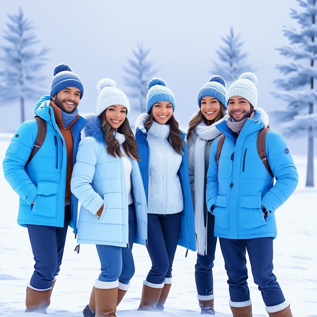 Winter Joy: Friends Embracing Snowy Bliss