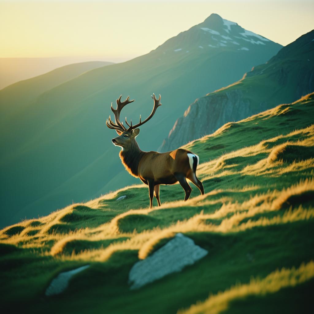 Captivating Stag in Romantic Landscape