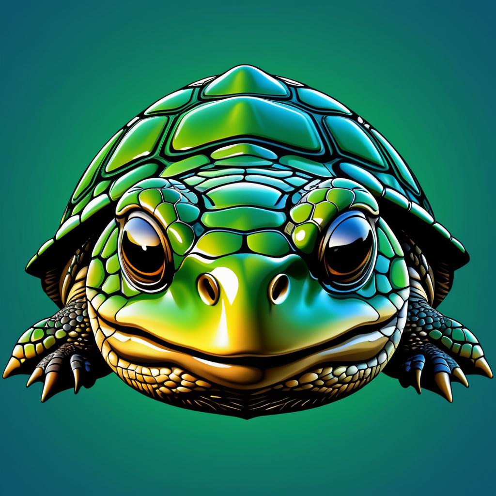 Vibrant Digital Vector Art of a Turtle