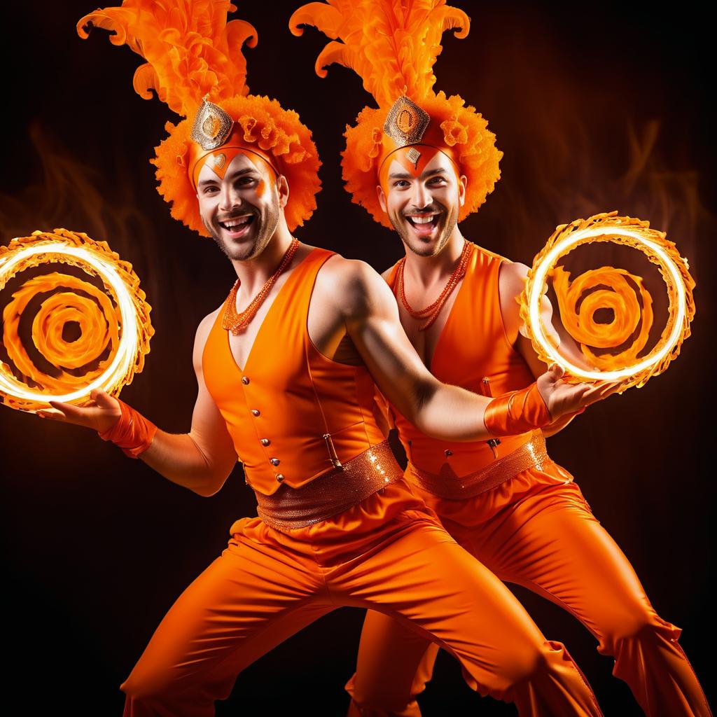 Vibrant Orange Circus Misfits Photography Series