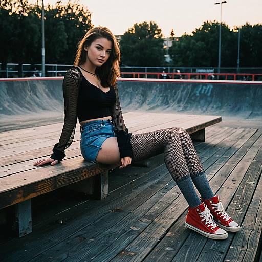 Teen Fashion Casual in Urban Skate Park