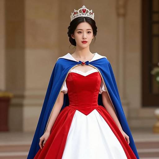 Regal Woman in Red, White, and Blue