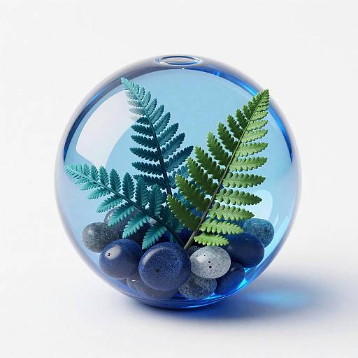 Contemporary Sapphire Glass Orb Still-Life