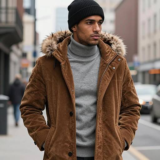 Photorealistic Male Model in Winter Attire