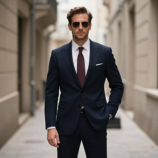 Stylish Man in Narrow Alleyway