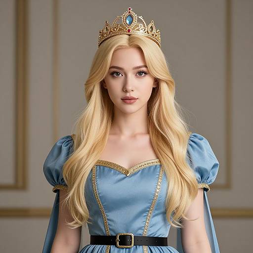 Regal Woman with Crown and Dress