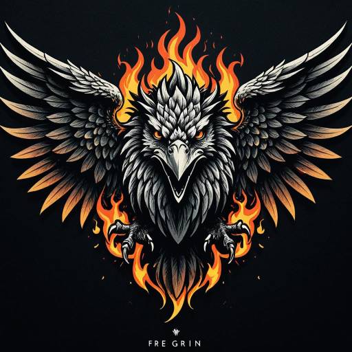 Fiery Griffin Illustration Fiery Griffin Illustration