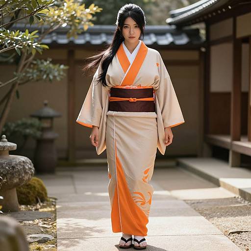 Photorealistic Woman in Kimono