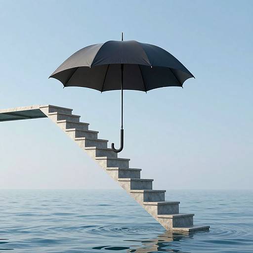 Surreal 3D Umbrella Staircase Ascending