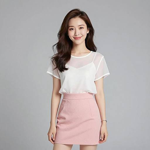 Smiling Woman in Casual Contemporary Outfit