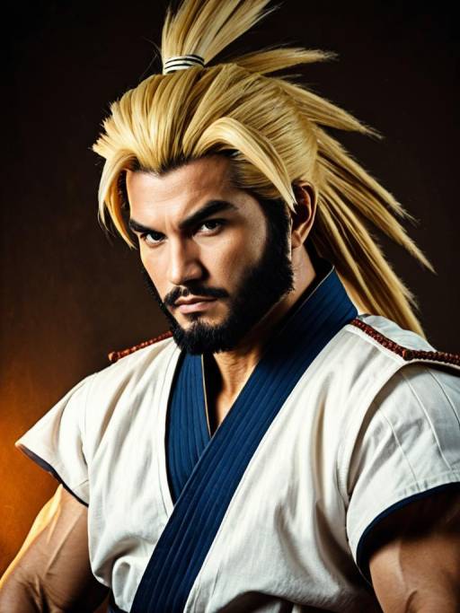 Man in Gouken Cosplay Costume