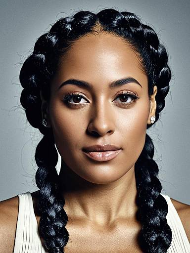 Woman with Tracee Ellis Ross Braided Hairstyle
