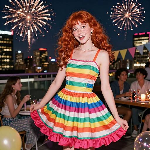 Festive Lancha Dress Rooftop Party