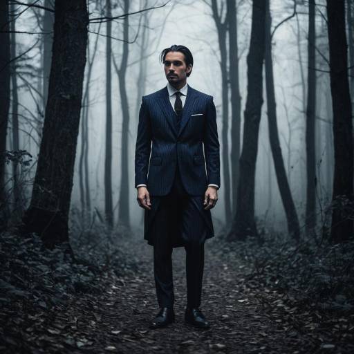 Gothic Haunted Forest with Stylish Man