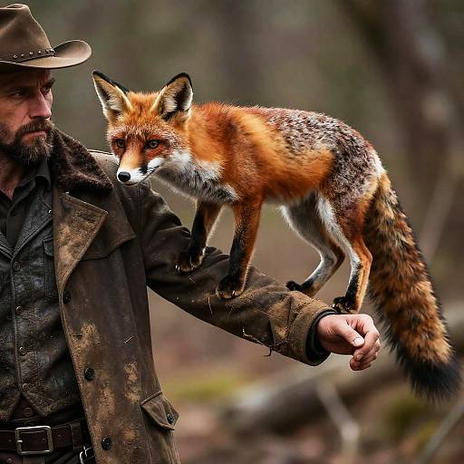 Outlaw with Red Fox in Woodland
