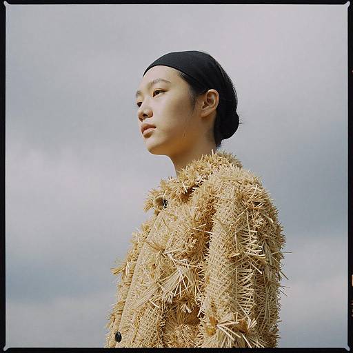 Side Portrait: Golden Straw Sunlit Girl