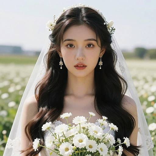 Stunning Outdoor Portrait with Floral Elegance