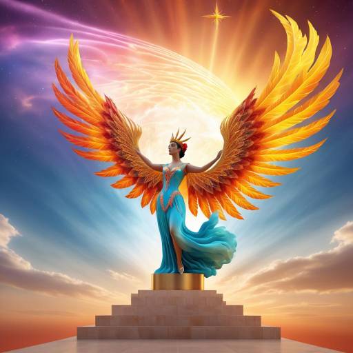 Celestial Phoenix: A Surreal Transformation