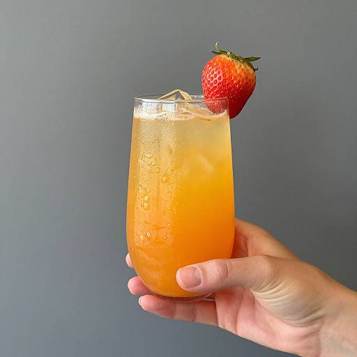 Blood Orange Mimosa with Strawberry