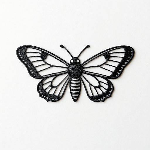 Minimalist Moth Embroidery Tattoo