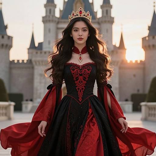 Regal Woman in Elegant Evening Gown