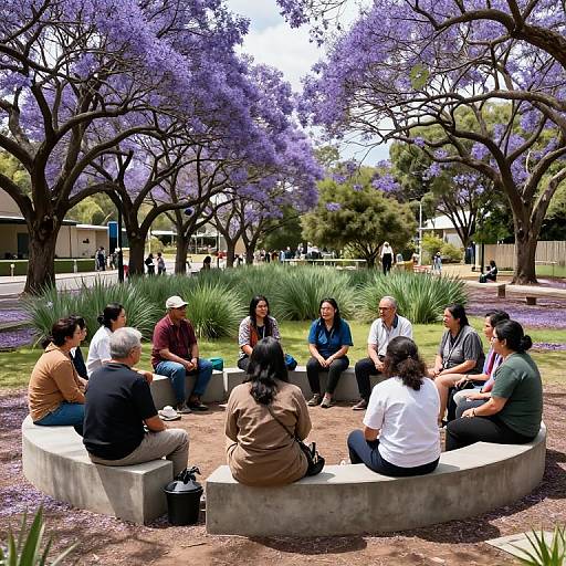 Ultrarealistic Aboriginal Yarning Circle Outdoors