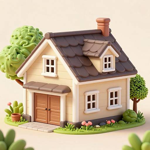 Cozy 3D Tiny House Illustration