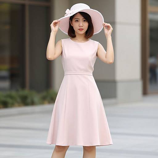 Elegant Woman in Pink Dress
