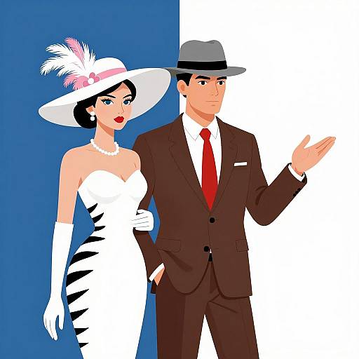 Stylish Couple in Vibrant Striped Fashion