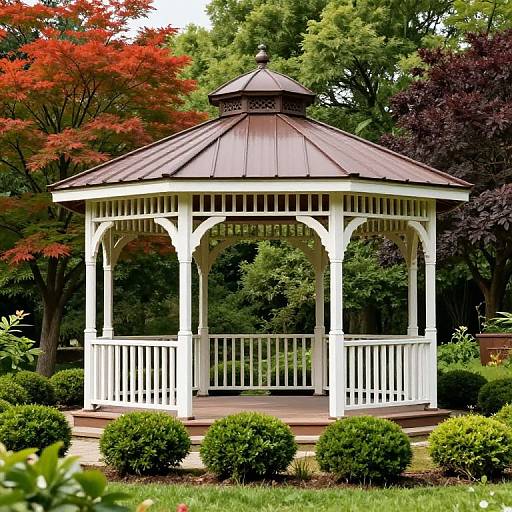 Elevated Wooden Gazebo in Garden