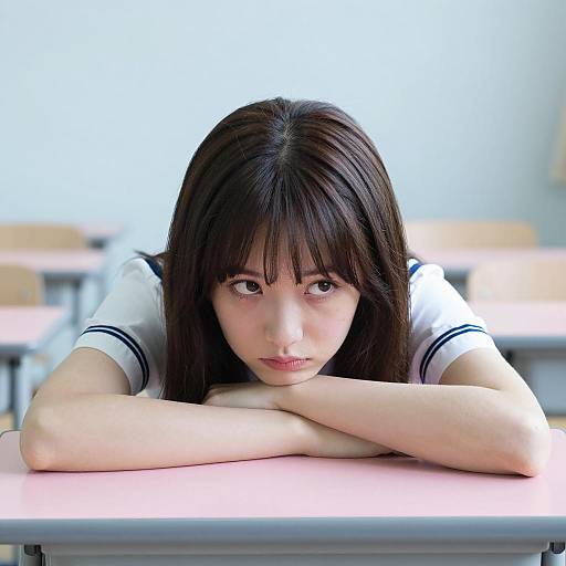 Portrait of a Thoughtful Young Woman